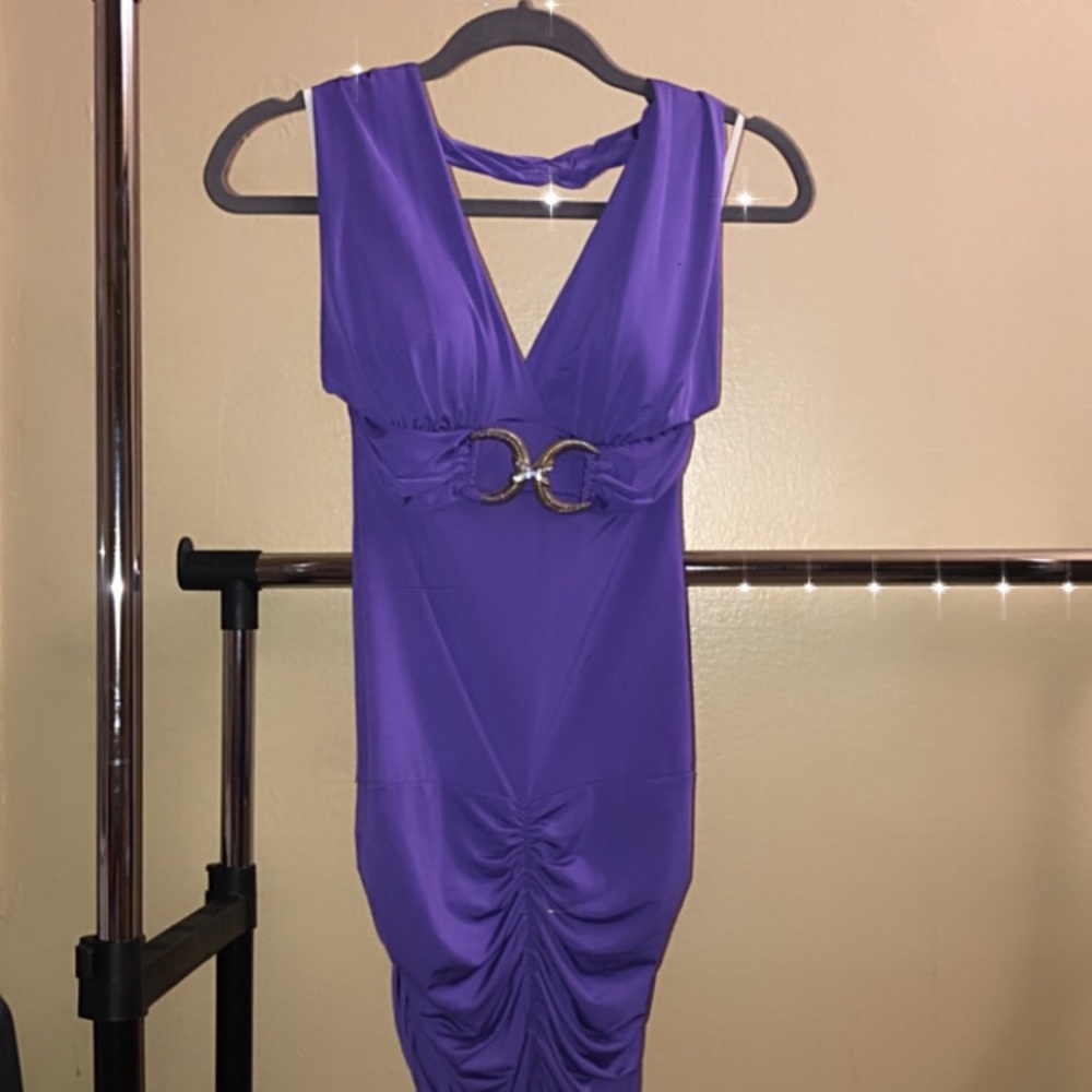 Sexy purple halter dress